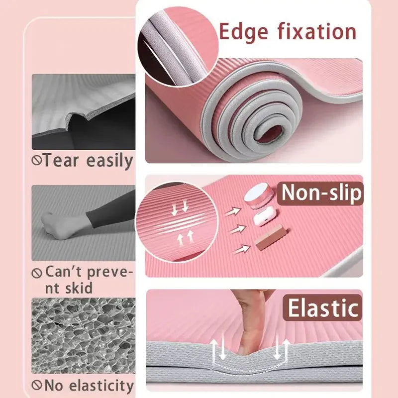 185*90CM Thickened Yoga Mat NBR Waterproof High Density Rebound Yoga Mat Home Gym Non-Slip Mat for Fitnes Pilates Gymnastics