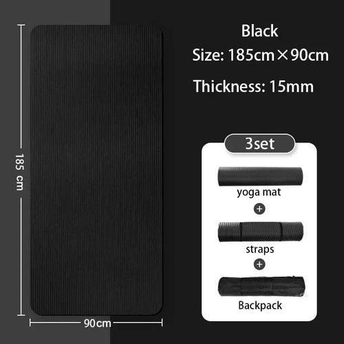 185*90CM Thickened Yoga Mat NBR Waterproof High Density Rebound Yoga Mat Home Gym Non-Slip Mat for Fitnes Pilates Gymnastics
