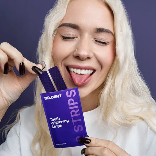 Transform Your Smile Instantly with Dr. Dent's Violet Whitening Strips!