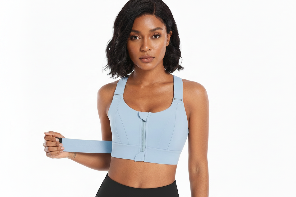 Front-Zip Support Bra