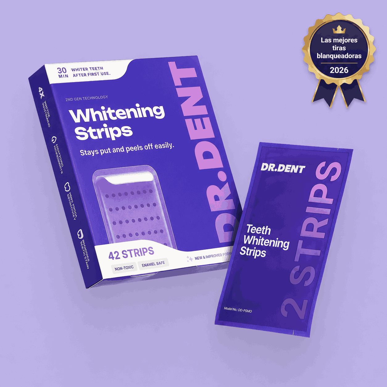 Transform Your Smile Instantly with Dr. Dent's Violet Whitening Strips!